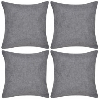 Tummanharmaa tyynynpäällinen pellavatyylinen 4kpl 50 x 50 cm