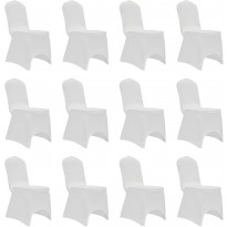 Tuolinpäällinen venyvä valkoinen 12 kpl