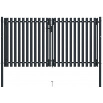 Tuplaovi pihaportti teräs 306x200 cm antrasiitti