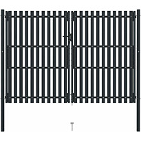 Tuplaovi pihaportti teräs 306x250 cm antrasiitti