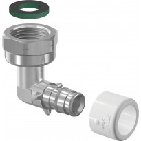 Kulmaliitin Uponor Q&amp;E, pyörivä mutteri, niklattu NKB DR 15-3/4&quot;SN