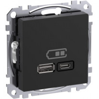 USB-latauspistorasia Schneider Electric Exxact A + C 45W Power Delivery, antrasiitti