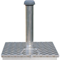 Kaivonkannen alumiininen lukittava huoltoluukku, tuuletusputkella, 62x62cm
