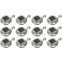 Ulkoaurinkokennovalaisin 12 kpl led pyöreä 12cm valkoinen