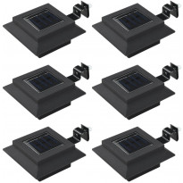 Ulkoaurinkokennovalaisin 6 kpl led neliö 12cm musta