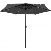 Ulkoaurinkovarjo led-valot alumiinitanko 270 cm antrasiitti