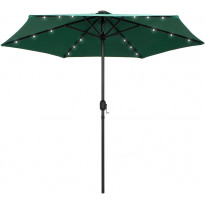 Ulkoaurinkovarjo led-valot alumiinitanko 270 cm vihreä