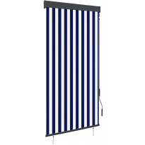 Ulkorullaverho 100x250 cm sininen ja valkoinen
