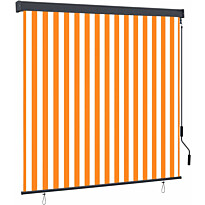 Ulkorullaverho 160x250 cm valkoinen ja oranssi