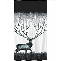 Sivuverho Vallila Infinite Deer, 140x250cm, musta