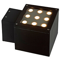Ulkoseinävalaisin Spectrum Torre 9LED Cree 15° 9W IP44 220x178x151mm musta, eri värilämpötiloja