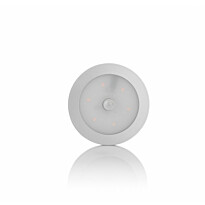 Kalustevalaisin Spectrum LED SMD 2.9W 12V PIR-liiketunnistin Ø68x7mm valkoinen, eri värilämpötiloja