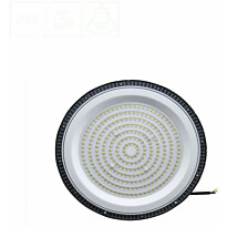 Teollisuusvalaisin Spectrum Plateo Sun 3 High Bay Ø309mm 200W 90° IP65 4000K ripustettava musta Ø309x68mm