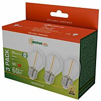 LED-pallolamppu Spectrum E27 1W 230V 2700K kirkas 3kpl/pkt