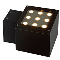 Ulkoseinävalaisin Spectrum Torre 2x6LED Cree 15° 34W IP44 220x150x192mm musta, eri värilämpötiloja