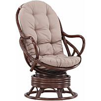 Lepotuoli Venture Home Swing, tummanruskea rottinki/beige