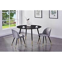 Ruokapöytä Venture Home Dipp, ⌀115cm, musta/messinki