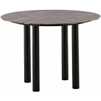 Ruokapöytä Venture Home Havsten, ⌀106cm, ruskea marmorikuvio