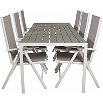 Ruokailuryhmä Venture Home, 205x90cm Break-pöytä + 6 Break-säätötuolia