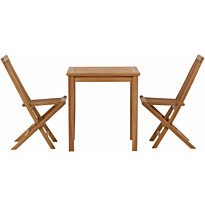 Parvekeryhmä Venture Home, 70x70 cm Kenya-pöytä + 2 Kenya-taittotuolia