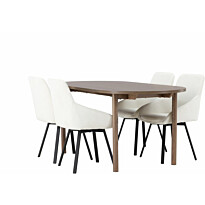 Ruokailuryhmä Venture Home, 180x90cm ruskea Andy-pöytä + 4 Rosie-tuolia