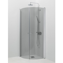 Suihkukulma Vihtan Ocean 4+4 700/900mm, kääntyvä kaareva, harmaa lasi