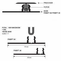 Kiinnitysinsertti t-listalle Progress Profiles Procover, 2,7m, kumi