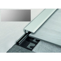 Päätelista ja pohjalista Progress Profiles LVT Terminal Pin, 2,7m, 19mm, 4-6mm, anodisoitu hopea