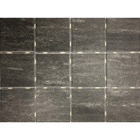 Lattialaatta Bien Alpstone Black, himmeä, verkolla, 100x100mm