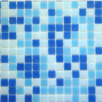 Lasimosaiikki Mix, 32,7x32,7, seinä-/lattialaatta, sininen