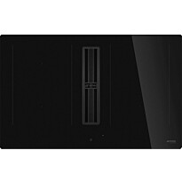 Induktioliesitaso liesituulettimella Smeg HOBD482D2, 83cm, musta