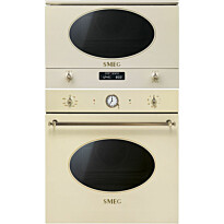 Uuni ja mikroaaltouuni Smeg SFP805PO-MP822PO, creme