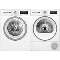 Pesukone ja kuivausrumpu Bosch WAN2821SSN-WTH85V0SSN Serie 4, 8/8kg, valkoinen