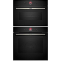 Uuni ja mikroaaltouuni Bosch HBG7721B1-CMG7241B1, musta