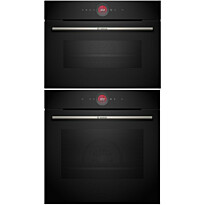 Uuni ja mikroaaltouuni Bosch HBG7742B1-CMG7241B1, musta