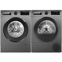 Pesukone ja kuivausrumpu Bosch WGG244RFSN-WQG245DXSN Serie 6, 119.6cm, 9kg, 1400rpm, teräs