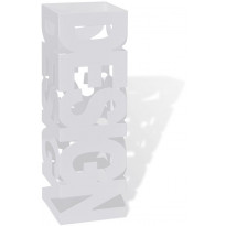 Valkoinen neliö sateenvarjoteline teräs 48,5cm