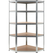 Varastohylly hopea 90x90x180 cm teräs ja MDF