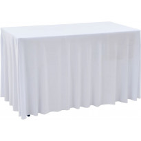 Venyvät pöytäliinat 2 kpl helmalla 120x60,5x74 cm valkoinen