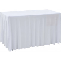 Venyvät pöytäliinat 2 kpl helmalla 183x76x74 cm valkoinen