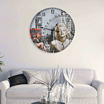 Vintagetyylinen seinäkello marilyn monroe 60 cm