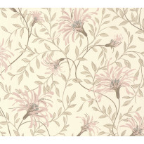 Tapetti 1838 Wallcoverings Fairhaven, beige/vaaleanpunainen, 0,52x10,05m