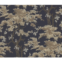 Tapetti 1838 Wallcoverings Harewood, tummansininen, 0,52x10,05m