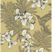 Tapetti 1838 Wallcoverings Hummingbird, keltainen, 0,52x10,05m