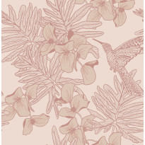 Tapetti 1838 Wallcoverings Hummingbird, vaaleanpunainen, 0,52x10,05m