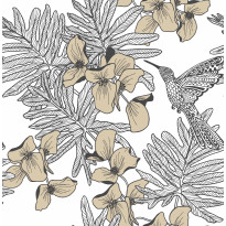 Tapetti 1838 Wallcoverings Hummingbird, kultainen, 0,52x10,05m
