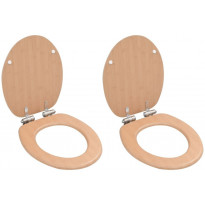 WC-istuimen kansi 2 kpl soft-close MDF bambukuosi