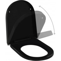 WC-istuimen kansi soft-close musta, pikakiinnityksellä, asennusreikiin Ø13-20mm