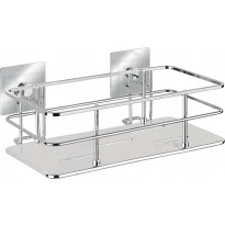Suihkukori Wenko Quadro Turbo-Loc, ruostumaton teräs, tarrakiinnitys