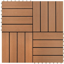 WPC Tiilet 30x30cm 11 kpl 1m2 Ruskea